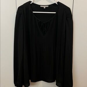 Anthropologie Black Pleated Blouse